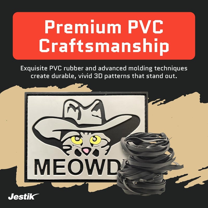 Jestik PVC Patch, Funny Patches, Humorous Tactical Morale Patch with Hook and Loop Fastener, Cute Patches for Backpacks, Military Uniforms, Jeans, Jackets, Vests, Hats & More - Meowdy - Image 2